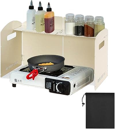 SOOFAM Stove Windscreen,Outdoor Folding Camping Stove Windshield,Portable 4 Plates Wind Blocker with a Storage Bag,Cooker Stove Wind Screen for Camping Picnic,Backpacking,Cooking on Amazon.ae - Price Tracker