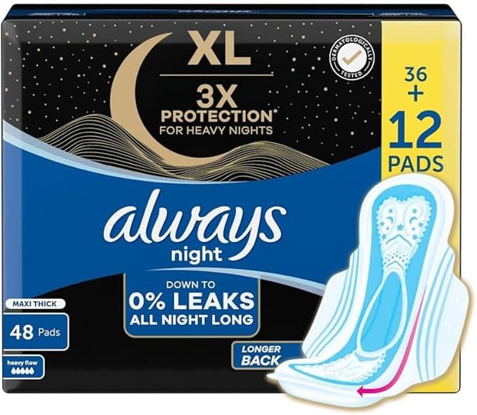 ALWAYS Cool & Dry Maxi Thick, Night Sanitary Pads With Wings, 48 Pads on Amazon.ae - Price Tracker