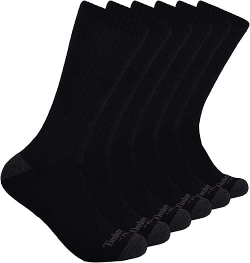 Timberland PRO mens 6-pack Performance Crew Length Socks Casual Socks on Amazon - Best Deal Finder