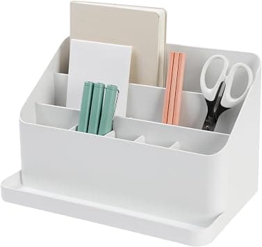 BLUE GINKGO Large Desk Organizer - Office Organization | Stationery, Craft Organizer, Pencil Holder, Pen Holder for Desk | Office Desk Accessories (Made in Korea) - White on Amazon.ae - Price Tracker