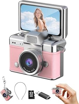 Mini Keychain Camera, 1080P Portable Digital Camera with 1.47” Flip LCD & Flash, Retro Collectible Pocket Camera for Travel, Parties, Birthday on Amazon.ae - Price Tracker