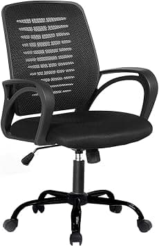 Desk Chair Office Chair for Home Height Adjustable Mid Back Mesh Computer Chair with Lumbar Support Mesh Swivel Computer Office Ergonomic Executive Chair (Swivil, Black) (Medium Back, Black) on Amazon.ae - Price Tracker