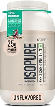 Isopure Unflavored Protein Powder – 2.20 lbs, 1 kg, 25g of 100% Whey Protein Isolate/serve, Zero-carb/sugar/fat, Lactose-free, Vegetarian protein for Men & Women. Offer Pack على Amazon.ae - متتبع الأسعار