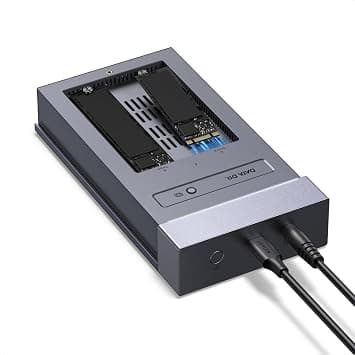 UGREEN 40Gbps M.2 NVMe Enclosure SSD Dual-Bay Cloner | USB4 40Gbps, Up to 16TB, Cooling Fan,Tool-Free, For MacBook M4/Pro/Max/Linux/Laptop, Fits 2230/2242/2260/2280 NVME SSD on Amazon.ae - Price Tracker