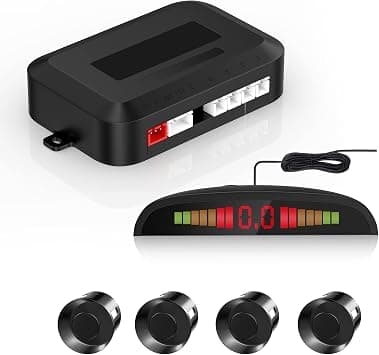 EKYLIN Car Auto Vehicle Reverse Backup Radar System with 4 Parking Sensors Distance Detection + LED Distance Display + Sound Warning (Black Color) على Amazon.ae - متتبع الأسعار
