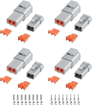 32 PCS Deutsch DTP Connector Kit 2 Pin Automotive Waterproof Connectors 4 sets with Size 12 Stamped Contacts Gauge 14-12 AWG Wire Size,25A on Amazon.ae - Price Tracker