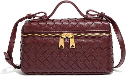 Trendy Woven Crossbody Purse Square Box Bags Women Shoulder Bag Cute Satchels Mini PU Leather Top-Handle Tote Handbag on Amazon.ae - Price Tracker