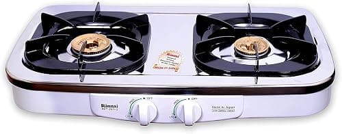 Rinnai 2 Burner Table Top Gas Stove, Full Safety Cooktop with Brass Pan Support for Heavy & Large Pots, Cooker with Stainless Steel Body, Detachable Top Plate for Easy Cleaning, Made in JAPAN, RET2KRS on Amazon.ae - Price Tracker
