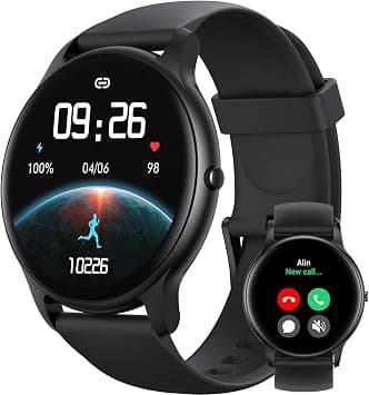 Parsonver Smart Watch for Men Women(Answer/Make Calls), HD Screen Fitness Tracker IP68 Waterproof 100+ Sport Modes, Step Counter for Walking, Pedometer, Smartwatch for iPhone/Android Phones, Black - Amazon.sa Price Tracker
