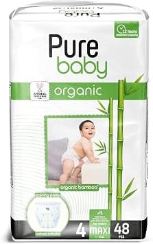 Pure Baby Baby Pant Style Diapers with Organic Bamboo Core Size 4, 7 to 14 kg, Superior Absorption, 48 pieces - Amazon.ae Price Tracker