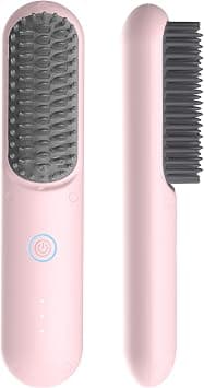 TYMO PORTA Mini Cordless Hair Straightener Brush, Portable Hair Straightener Comb with USB Rechargeable Feature, Negative Ion Hair Straightener Brush for women, Anti-Scald & Auto-Off, Pink على Amazon.ae - متتبع الأسعار