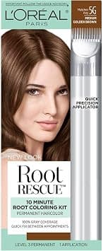 L'Oreal Paris Magic Root Rescue 10 Minute Root Hair Coloring Kit, Permanent Hair Color with Quick Precision Applicator, 100 percent Gray Coverage, 5G Medium Golden Brown, 1 kit (Packaging May Vary) على Amazon.ae - متتبع الأسعار