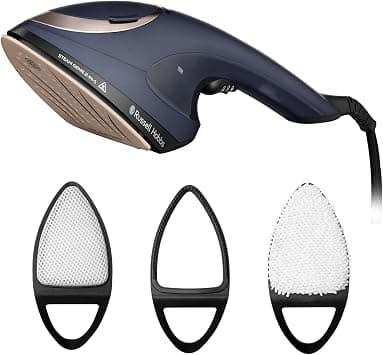 Russell Hobbs Steam Genie 2in1 Handheld Clothes Steamer with Ironing Option, Ready to Use in 1m, Power Indicator, 150ml Removable Tank, 3 Attachments, 10m Steam Time, 1400-1700W, 28370 on Amazon.ae - Price Tracker