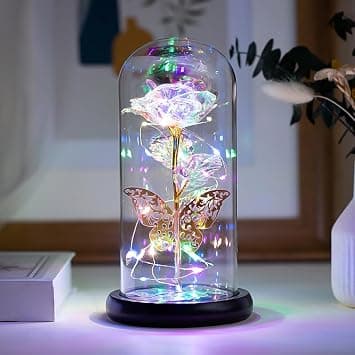 Mothers Day Rose Gifts for Mom, Galaxy Glass Rose Forever Eternal Crystal Flower Light Up Rose in Glass Mother’s Day Birthday Gifts for Women Mom Wife Grandma Daughter Colorful on Amazon - Best Deal Finder