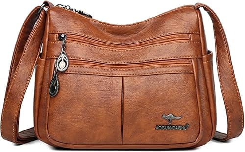 2023 Trend Women's Soft Brand Leather Shoulder Bags Multi-Layer Classic Crossbody Bag Luxury Designer Handbag Purse on Amazon.ae - Price Tracker