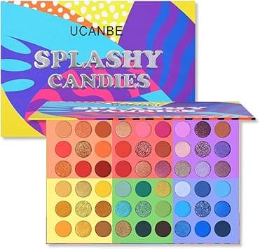 Ucanbe Eyeshadow Palette, 54 Colors Splashy Candies Highly Pigmented Matte Shimmer Soft Creamy Glitter Rainbow Bright Powder Eye Shadow Blendable Waterproof Long Lasting Makeup Pallet on Amazon.ae - Price Tracker