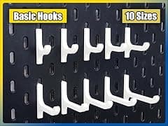 10 Pcs Hanging Organizer Hooks Compatible with IKEA SKADES Pegboard for Home Office Indoor Supplies (White) - متتبع أسعار Amazon.sa