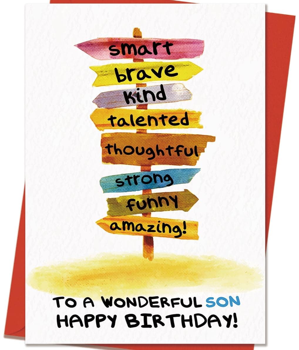 Birthday Card for Son | Funny Birthdays Cards Gifts for Adult Sons from Mom Dad Parents| Happy Birthday to A Wonderful Sons on Amazon.ae - Price Tracker