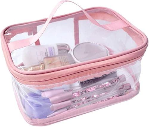 DELFINO Comestic Travel Bag Portable Bathroom Makeup Wash Bag for Girls Women Lady Men Boy Fashion Storage Electronics Accessories Organizer Large Capacity Pouch, Clear on Amazon - Best Deal Finder