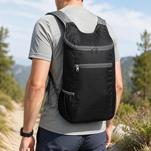 Lightweight Hiking Backpack, Waterproof, for Camping, Foldable, Ultralight, for Travel, Airplane, Small Trekking Backpack for Adults, Black on Amazon.sa - Price Tracker