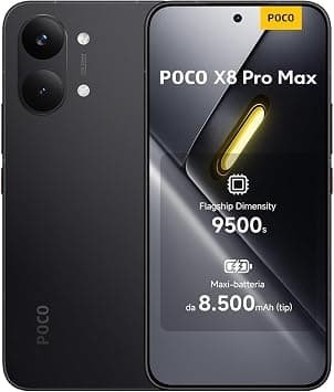 XIAOMI POCO X8 Pro MAX Smartphone 12+512GB, Dimensity 9500s, 8500mAh Battery, 50MP Light Fusion 600 Sensor with OIS, 1 Year Extra Warranty, Charger Not Included, Black (ES Version) on Amazon.ae - Price Tracker