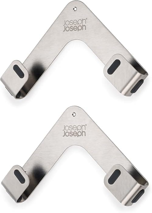 Joseph Joseph Space Set Of 2 Pot And Pan Lid Holders Self Adhesive Wall Mount Storage Organiser, Suitable For Lids Up To 28 cm, 3M VHB Tape And Screws Included, Stainless Steel on Amazon.ae - Price Tracker