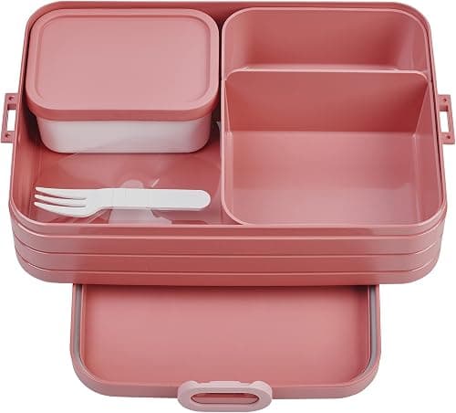 Mepal Bento Box Large - Bento Lunch Box for 4 Sandwiches or 8 Bread Slices - Adults' Lunch Box for Sandwiches, Snacks & Leftovers - Vivid Mauve على Amazon.ae - متتبع الأسعار