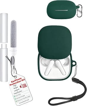 Shockproof Waterproof Silicone Case for Anker Soundcore Liberty 4 Pro, Soft Slim Cover with Lanyard, Keychain & Cleaner Kit, Green on Amazon.ae - Price Tracker