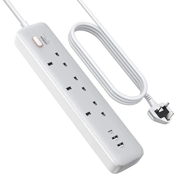 UGREEN GaN 6-in-1 Surge Protector Power Strip with PD30W USB-C (2A1C), Overload/Short-Circuit/Overheat Protection Extension Cord with 3 AC Outlet, UK Plugs with 2M Lead for Home Office Travel, etc on Amazon.ae - Price Tracker