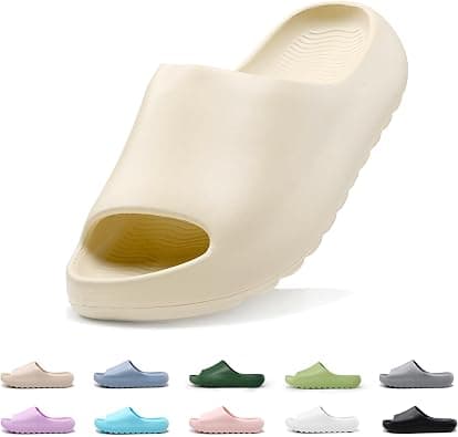 Cloud Slides for Kids,Pillow Slippers Open Toe Comfy Soft Garden Shoes for Girls Boys,Kids EVA Non-Slip Beach Shoes Bathroom Lightweight Sandals Cushioned Thick Sole Sandals على Amazon.ae - متتبع الأسعار