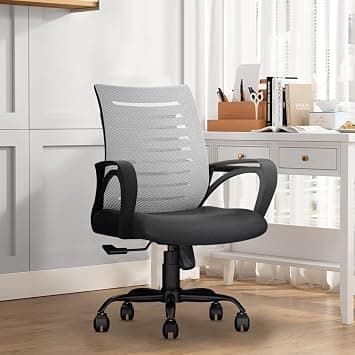 CELLBELL Desire C104 Mesh Mid Back Ergonomic Office Chair/Study Chair/Revolving Chair/Computer Chair for Work from Home Metal Base Seat Height Adjustable Chair (Grey) on Amazon.ae - Price Tracker