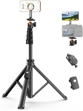 XXZU 175cm Magnetic Phone Tripod with Remote Control, Adjustable Camera Tripod Stand with Magnetic Phone Holder, Compatible with iPhone, Android, DSLR, Projector, Ringlight – for Travel, Vlogging على Amazon.ae - متتبع الأسعار