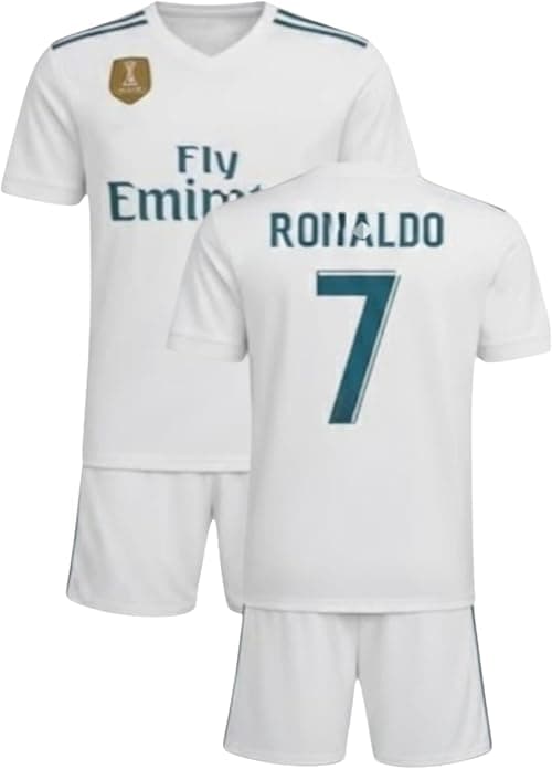 2017/18 Madrid Home RO’NALDO #7 Replica Retro Fotball Classic Madrid Style jersey Soccer Uniform fan football kit with Short Kids and Youth Sizes. على Amazon.ae - متتبع الأسعار