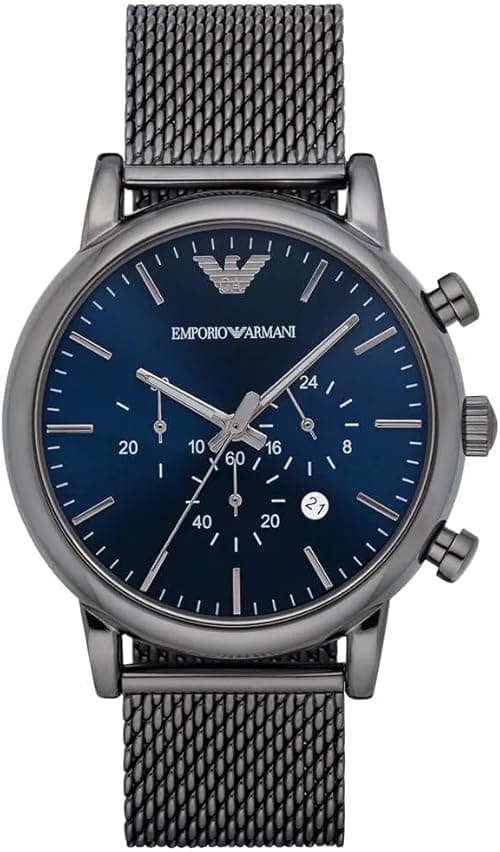 Emporio Armani Men's Blue Dial Stainless Steel Analog Watch - Ar1979, Black on Amazon.ae - Price Tracker