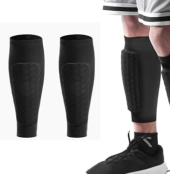 Football Shin Guards Pads Sleeves,1Pair Shins Brace Sleeve with Long Honeycomb Pad, Antislip Collision Avoidance Protector for Soccer, Calf Protective Crashproof Guard for Men and Youth on Amazon.ae - Price Tracker