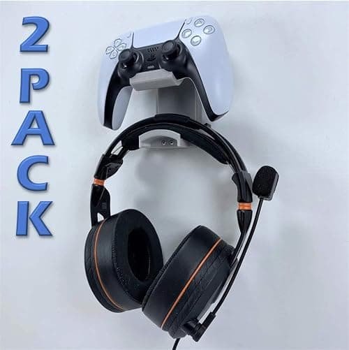 3D Cabin PS5 Controller & Headphone Wall Mount Wall Bracket Holder (2 Pack) For Play Station 5 Digital Or Disc DualSense - Various Colours Grey x 2 on Amazon.ae - Price Tracker