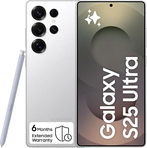 Samsung Galaxy S25 Ultra AI Phone, 512GB Storage, 12GB RAM, Titanium Whitesilver, Android Smartphone, 200MP Camera, S Pen, Long Battery Life, 6 Month Extended Manufacturer Warranty (KSA Version) on Amazon.sa - Price Tracker