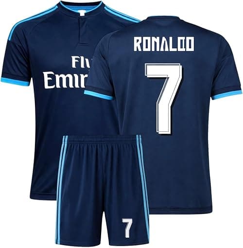 R Madrid RO'NALDO #7 Replica Retro Football Classic jersey Soccer Uniform fan football No 7 kit with Short Kids and Youth Sizes. on Amazon.ae - Price Tracker