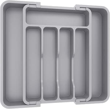 Lifewit Silverware Drawer Organizer, Expandable Utensil Tray for Kitchen, BPA Free Flatware and Cutlery Holder, Adjustable Plastic Storage for Spoons Forks Knives, 8.9-14.7 x 12.2", Gray on Amazon.sa - Price Tracker