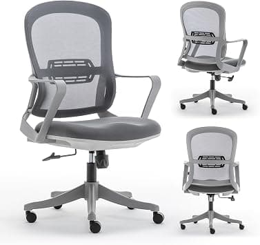 VOFFOV Office Chair, Ergonomic Chair with Lumbar Support, Adjustable Height & Reclining Function,Breathable Mesh Executive 360° Swivel Chair,Grey on Amazon.ae - Price Tracker