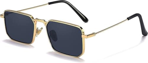 Naomi Rectangular Sunglasses Classic Retro Metal Frame Small Size UV400 UV Protection For Men And Women on Amazon.ae - Price Tracker