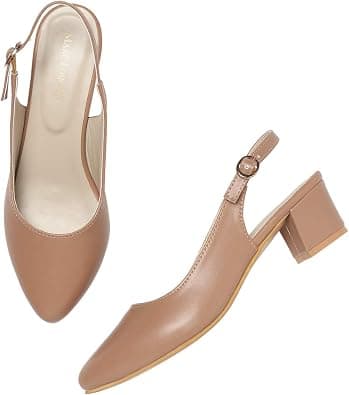 Marc Loire Women's Pointed Toe Block Heel Pumps for Office, Party and Formal Occasions on Amazon.ae - Price Tracker