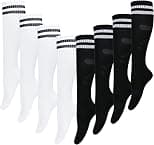 4 Pairs Soccer Socks, High Knee Football Socks for Youth Boys Girls Kids Adults - متتبع أسعار Amazon.sa