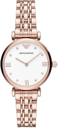 Emporio Armani Women's White Dial Stainless Steel Analog Watch - AR11267, White/Rose Gold on Amazon.ae - Price Tracker
