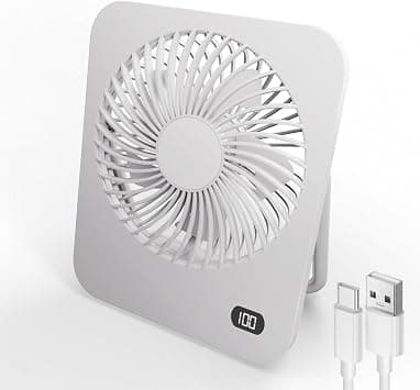 Small Desk Fan, Rechargeable Folding Personal Portable Fan, 2000maH Battery, 5 Speeds, Adjustable Mount Quiet Tabletop USB Fan for Office Outdoor Home on Amazon.ae - Price Tracker