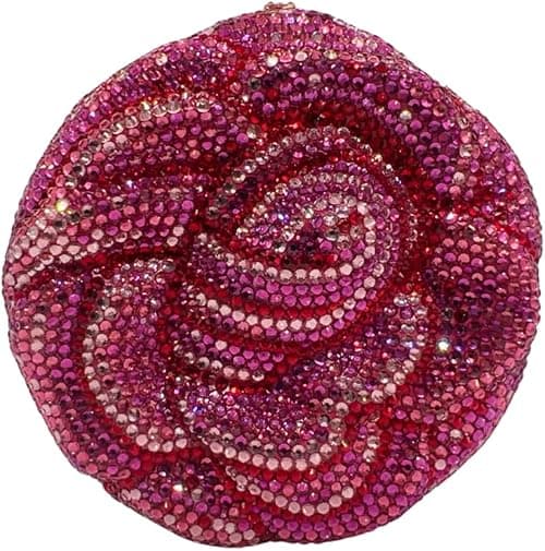 Luxury 3D Rose Flower Clutch Purse for Women Full Crystal Handbag Party Diamond Evening Bag Mini Wedding Purse on Amazon.ae - Price Tracker