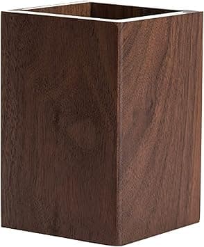 Black Walnut Wooden Pencil Box, Multiple-Use Desk Writing Stationary Organizer Wood Pen Holder Cups Office School Supplies Storage (Square Shape) on Amazon.ae - Price Tracker