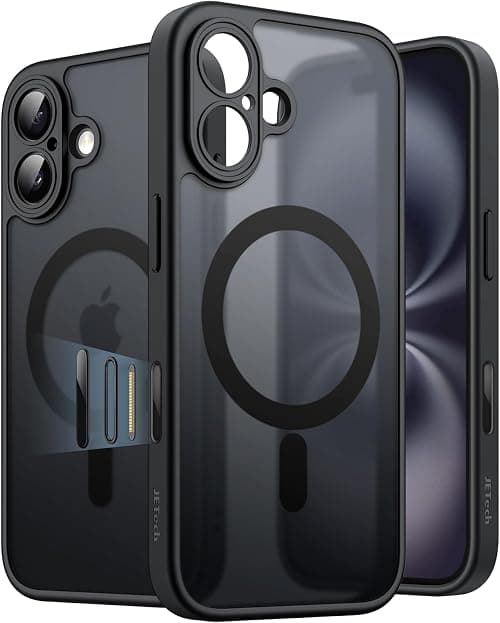 JETech Magnetic Case for iPhone 16 6.1-Inch with Camera Control Button, Compatible with MagSafe, Translucent Matte Back Slim Shockproof Phone Cover (Black) on Amazon - Best Deal Finder