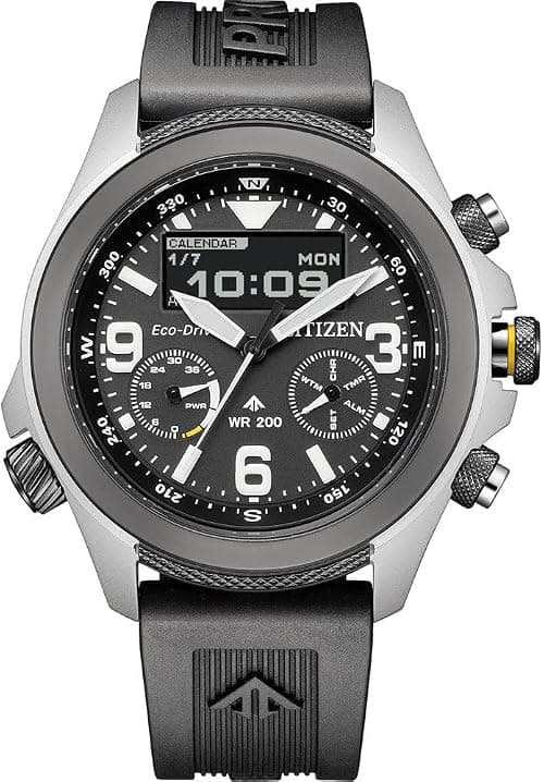 CITIZEN Promaster Men's Eco-Drive Solar Analogue/Digital Watch with Silicone Strap JV1007-07E على Amazon.ae - متتبع الأسعار