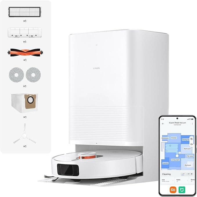 Xiaomi Robot Vacuum X20 Pro with 7000Pa Suction power, Auto Mop washing, Hot air drying, Auto dust collection, Carpet Detection, LDS, 160min Runtime, App & Voice Control, White on Amazon.ae - Price Tracker
